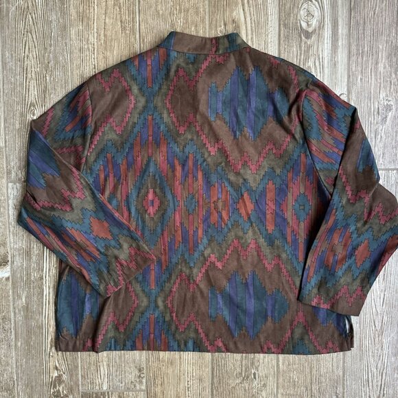 2/$18 SALE!  Vtg Jacket Womens XL Multicolor Geometric Zip Western Southwestern‎ - Picture 6 of 6